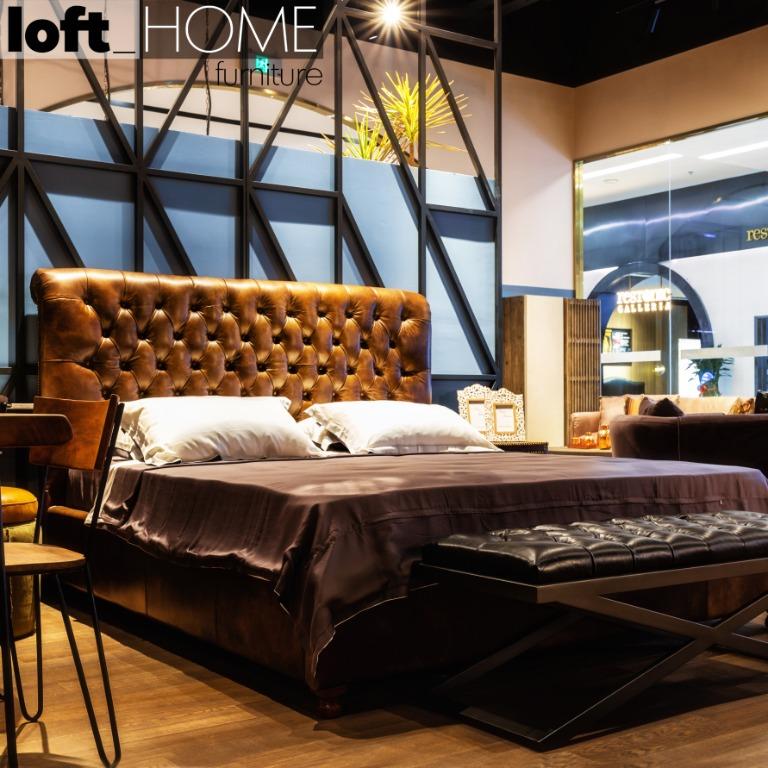 Genuine Leather Bed Frame Chesterfield