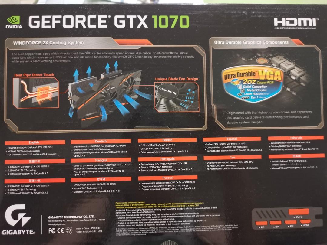 Gigabyte gtx hotsell 1070 windforce oc