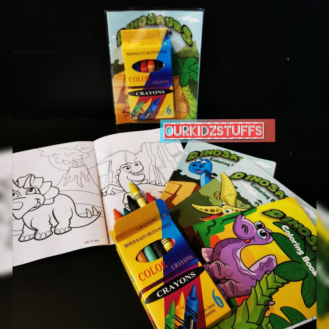 Goodie Bag Goodies Dinosaur Colouring Book And Crayon Set Books Stationery Magazines Others On Carousell