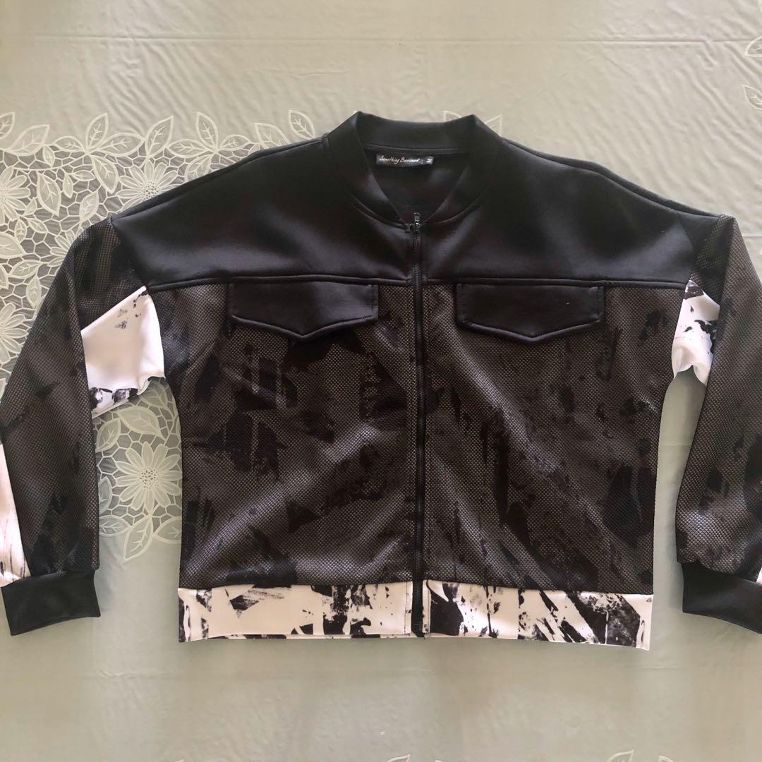 Black and White Bomber Jacket, Women's Fashion, Coats, Jackets and