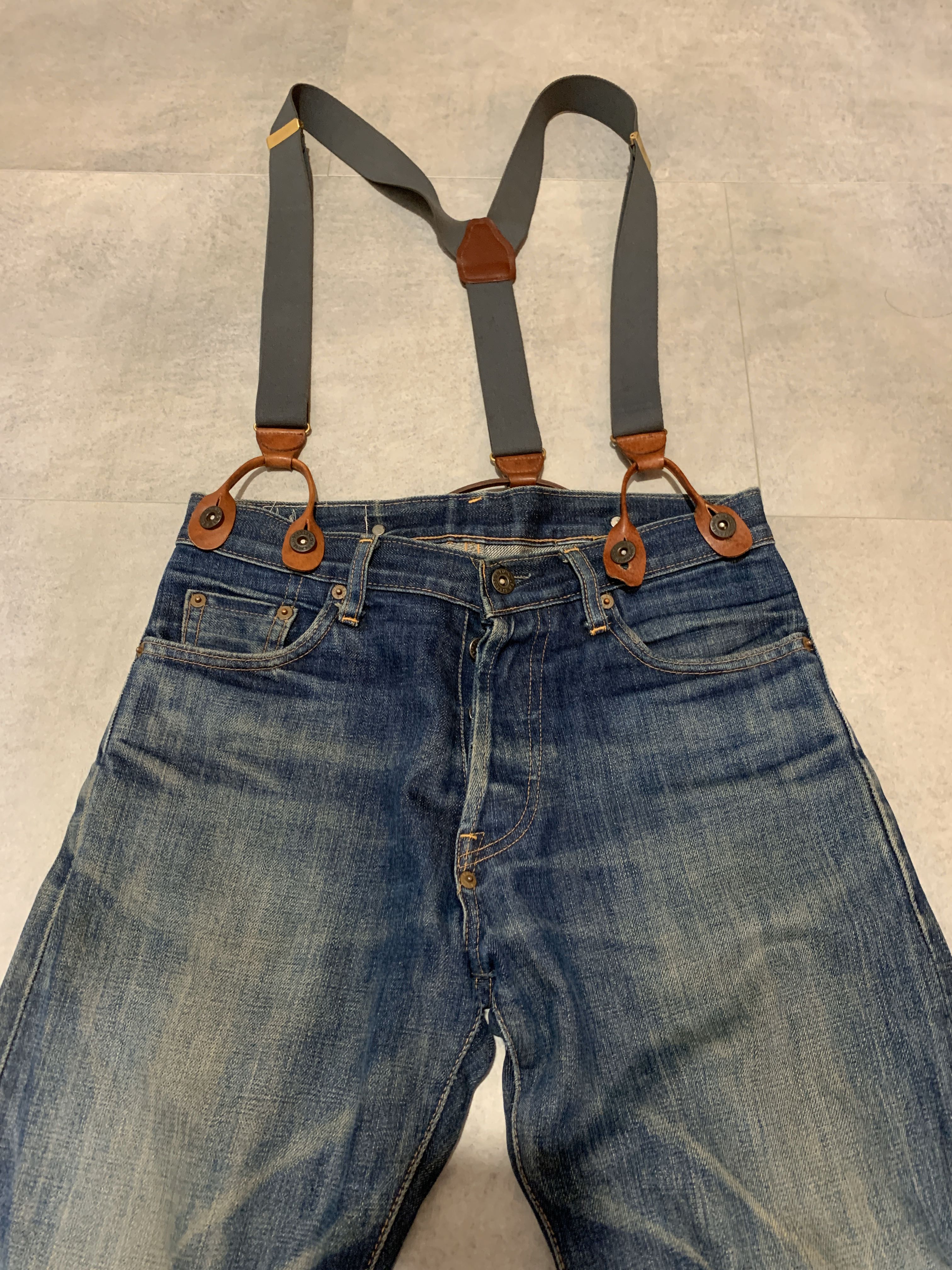 Levi's Suspender Jeans 201 Big E LVC 1922, Men's Fashion, Bottoms, Jeans on  Carousell