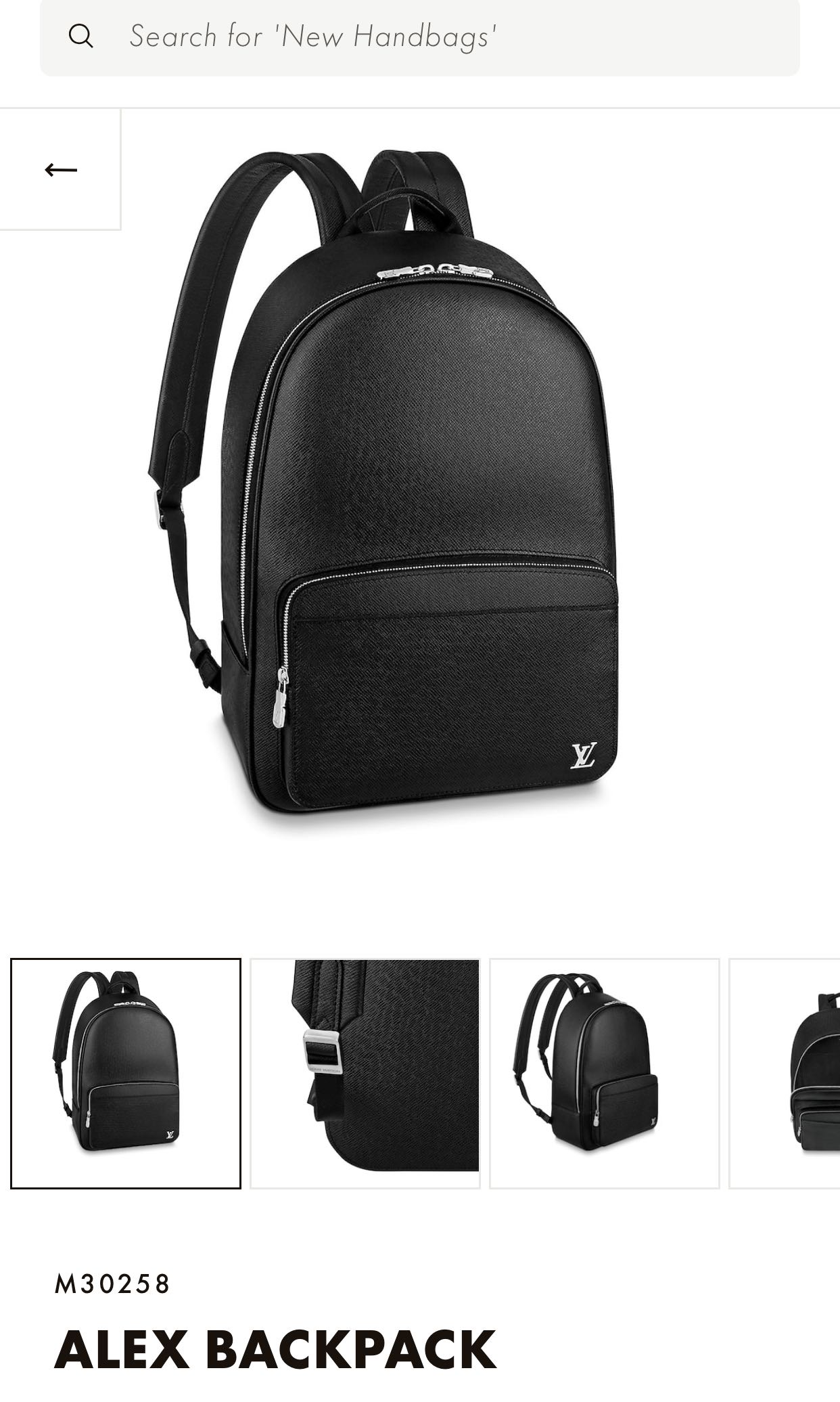 Louis Vuitton M30258 Alex Backpack For Men Taiga Leather Black