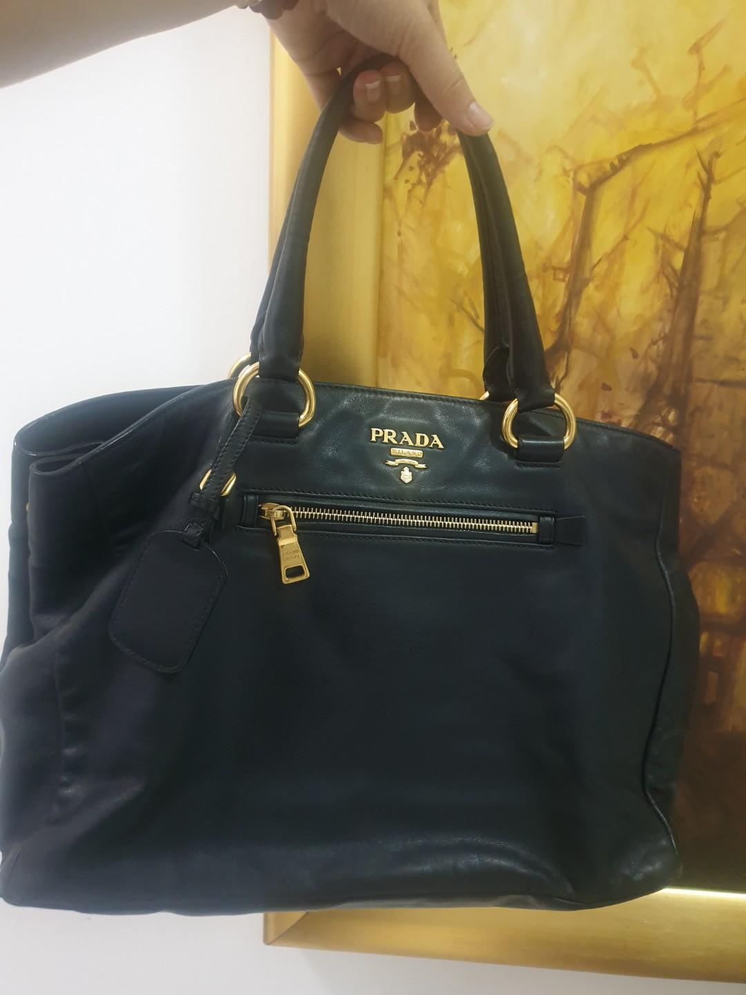 Prada soft leather tote top