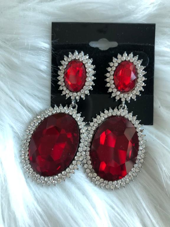 Red crystal earrings (Category: Earrings) located in Quezon City. Submitted by raebaaee (Listing ID 278070376, Image 2). Description: Brand new, worn once...amazing quality.