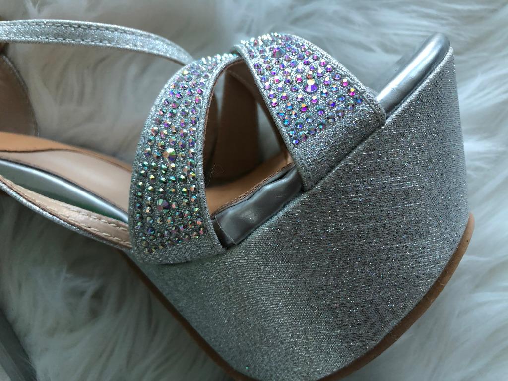 simple silver heels