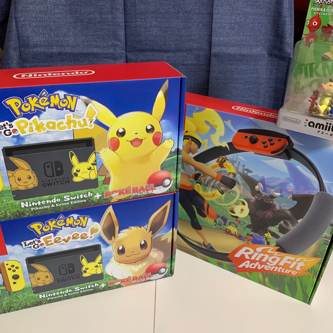 Vday Promo Let S Go Pikachu Eevee Nintendo Switch Ring Fit Video Gaming Video Games Nintendo On Carousell