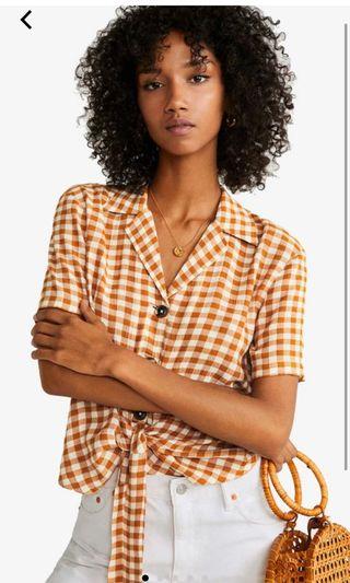 MNG Gingham Check Blouse