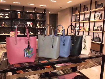 COACH 78217 素面全皮托特包 單肩斜挎包 內外全皮 質感好 簡約時尚 附購證