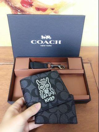 COACH 68217 男士短夾 禮品盒包裝 貓頭鷹圖案 獨特設計 附購證