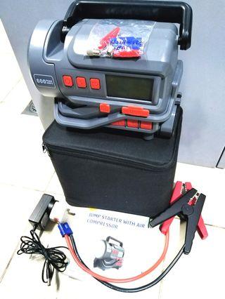 Heavy Duty Car Jump Starter with Tire Air Inflator Compressor, Flashlight,USB Charger and 12V DC Socket