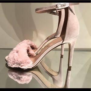 Brand new Aldo Lalisa pink fluff fur heels Women s Fashion Footwear Heels on Carousell