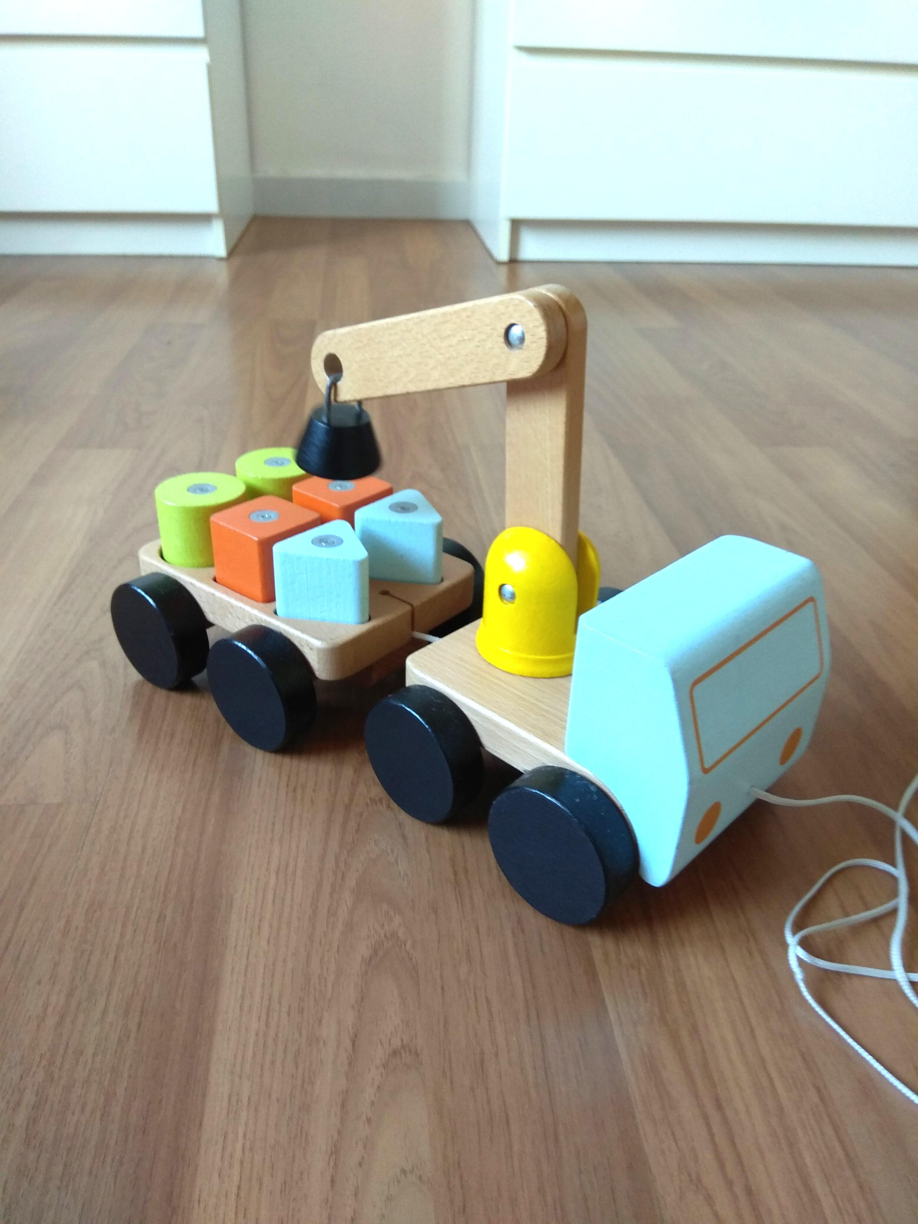 BUNDLE IKEA WOODEN TOYS ABACUS, BEAD ROLLER COASTER CRANE WITH BLOCKS