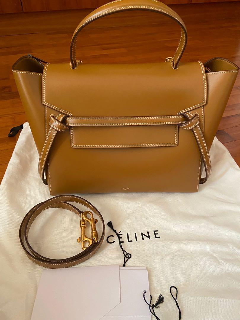 Celine Belt Bag Mini 28 X 23 X 17Cm Calfskin Gray Color Big Bag Vintage  Rare