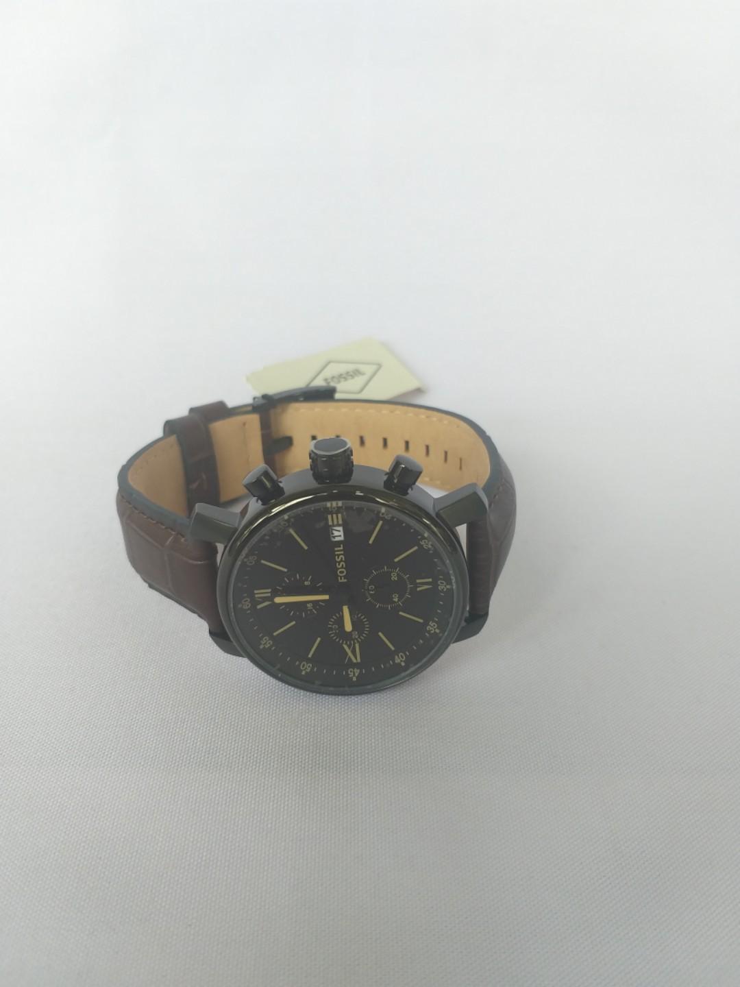 Fossil Rhett Chronograph Brown Leather Watch BQ2495 Fesyen Pria