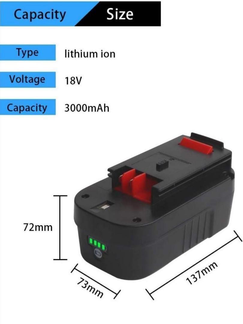 Power Tool Battery Replacement 18V 3000mAh Lithium Battery for Black &  Decker 244760-00, A1718, A18, Hpb18, Hpb18 - China Battery, Black& Decker  Cordless Battery