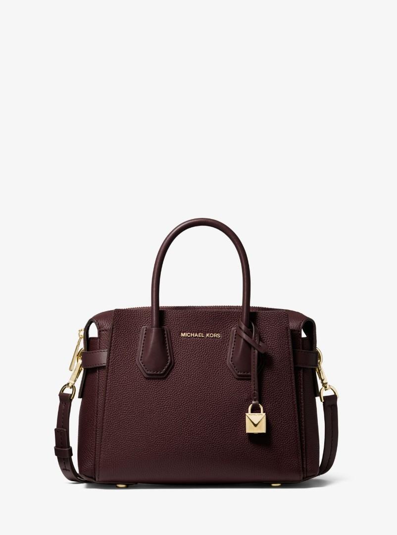 MICHAEL KORS Mercer Small Pebbled Leather Belted Satchel
