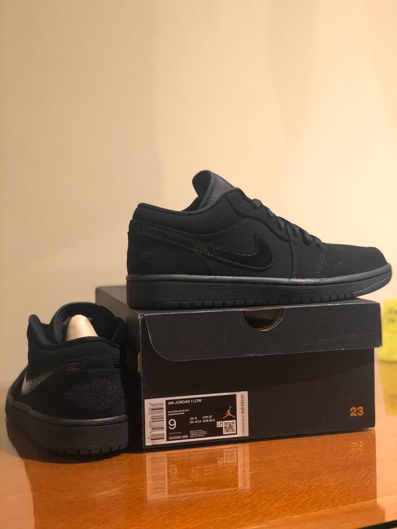 Air jordan 1 low triple black sale