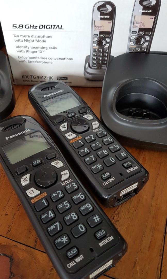 Panasonic Cordless 5.8 GHz Digital Phone KXTG4612, TV & Home