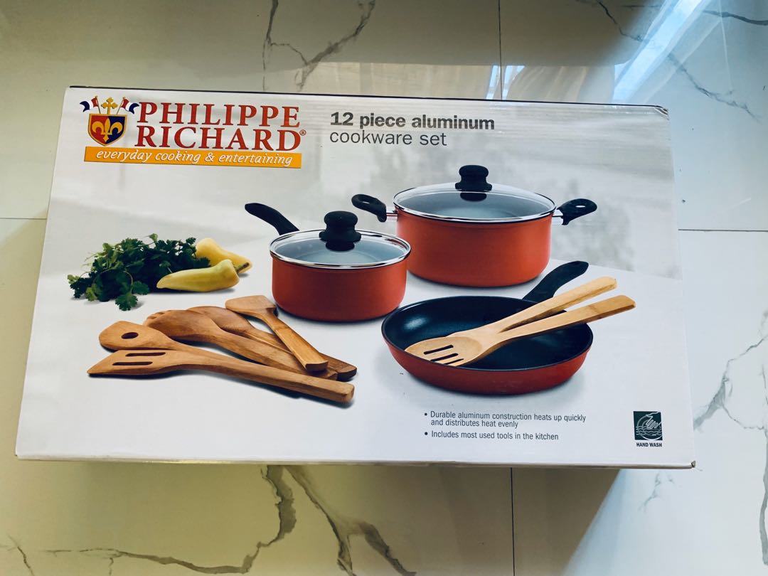 Philippe Richard Red 8-Piece Lite Cast Aluminum Cookware Set