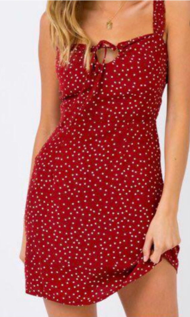 princess polly red polka dot dress