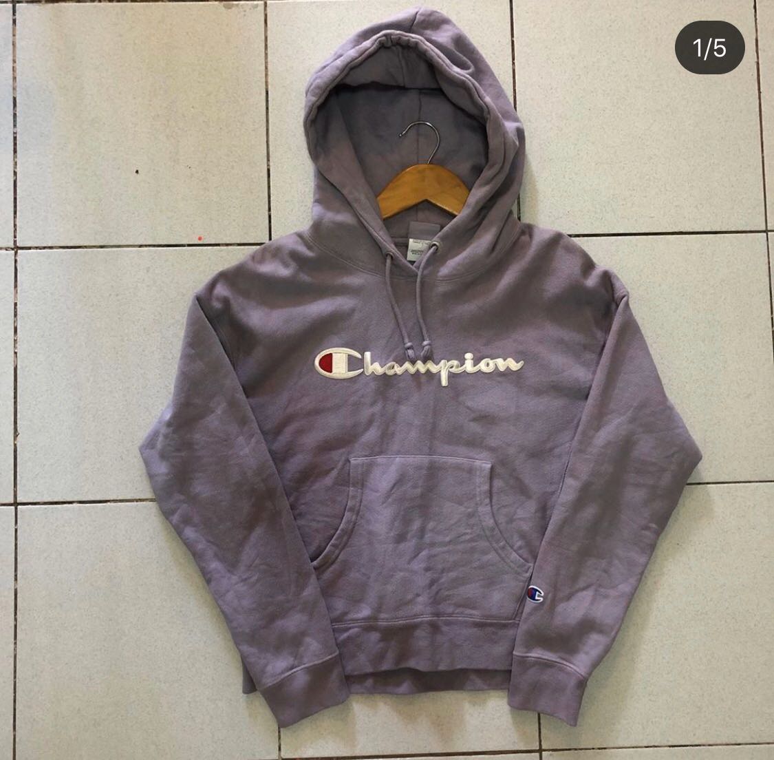Authentic Purple Champion Hoodie, Women's Fashion, Coats, Jackets and ...