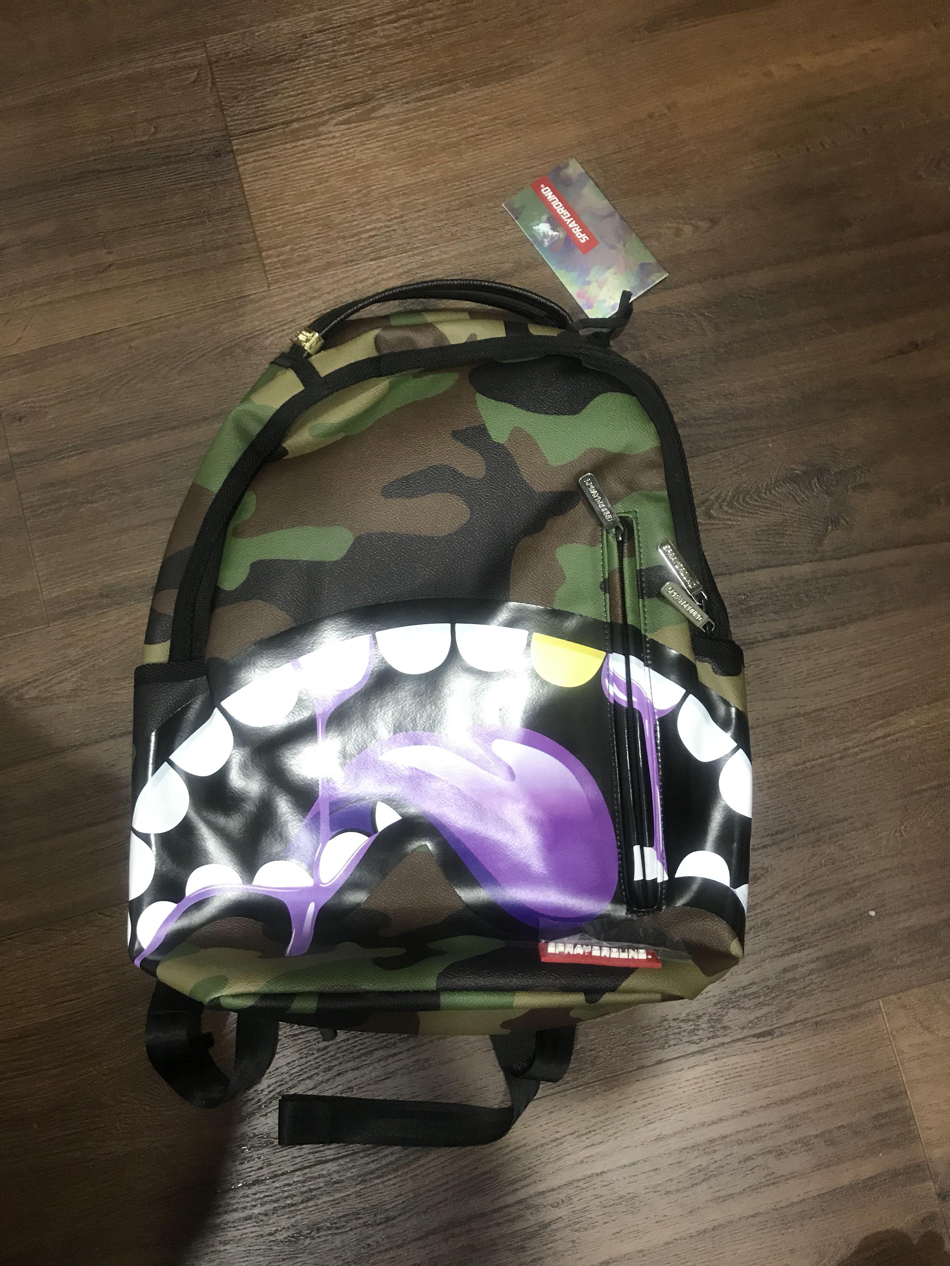 Sprayground shark tongue shop remix purple backpack