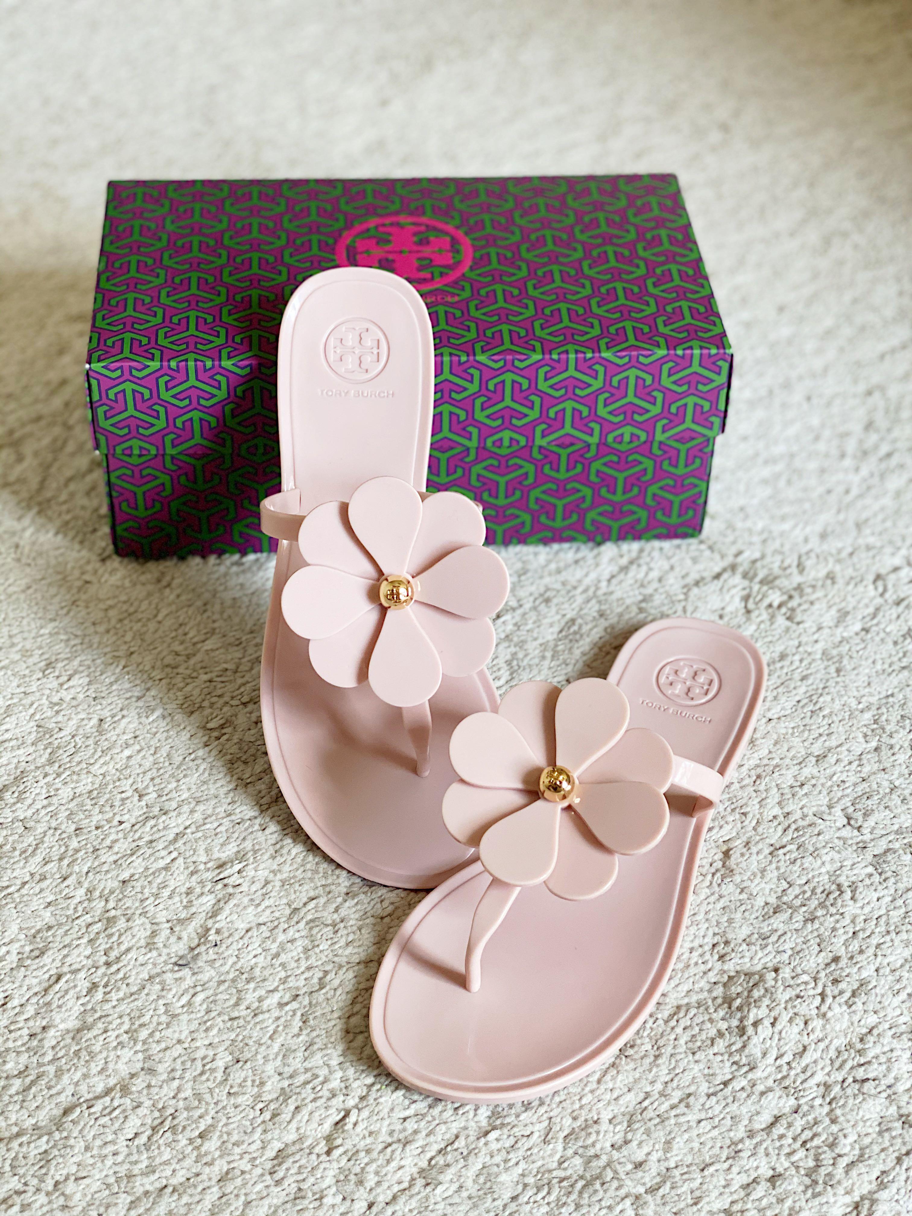 Tory Burch Flower Jelly Sandals, Women's Fashion, Footwear, Flats on  Carousell
