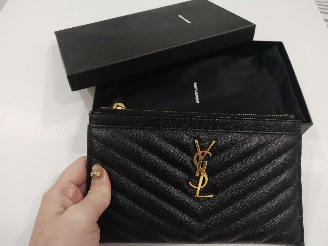 YSL pouch, Luxury, Bags & Wallets on Carousell