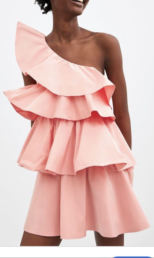 Limited edition ruffled asymmetric dress outlet