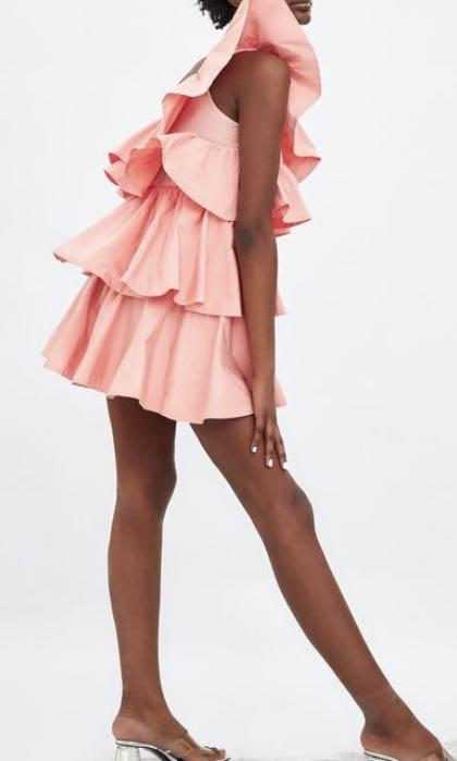 ZARA LIMITED EDITION RUFFLED ASYMMETRIC DRESS