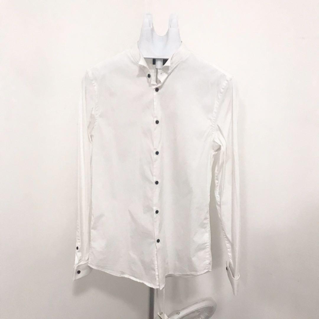 super slim white shirt