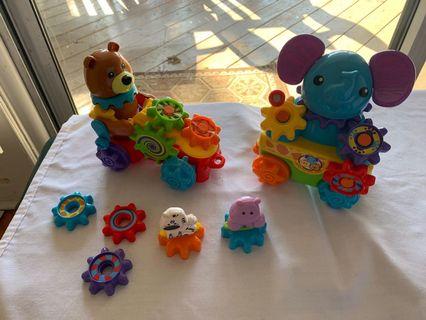 7 piece toddlers gears train set