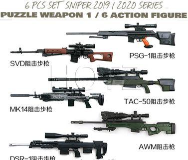 1 6 1 6 6pcs Scale Toy Gun Model Tac 50 Dsr 1 Mk14 Svd Awp