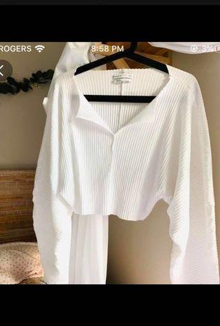 White Cropped blouse urban outfitters M