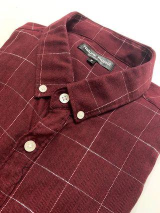 Natural Project Red Checkered Shirt With Half Sleeves