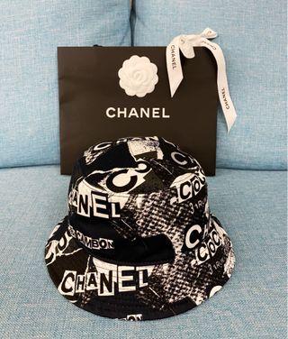 Chanel 香奈兒 logo印花 帆布 漁夫帽 全新 現貨