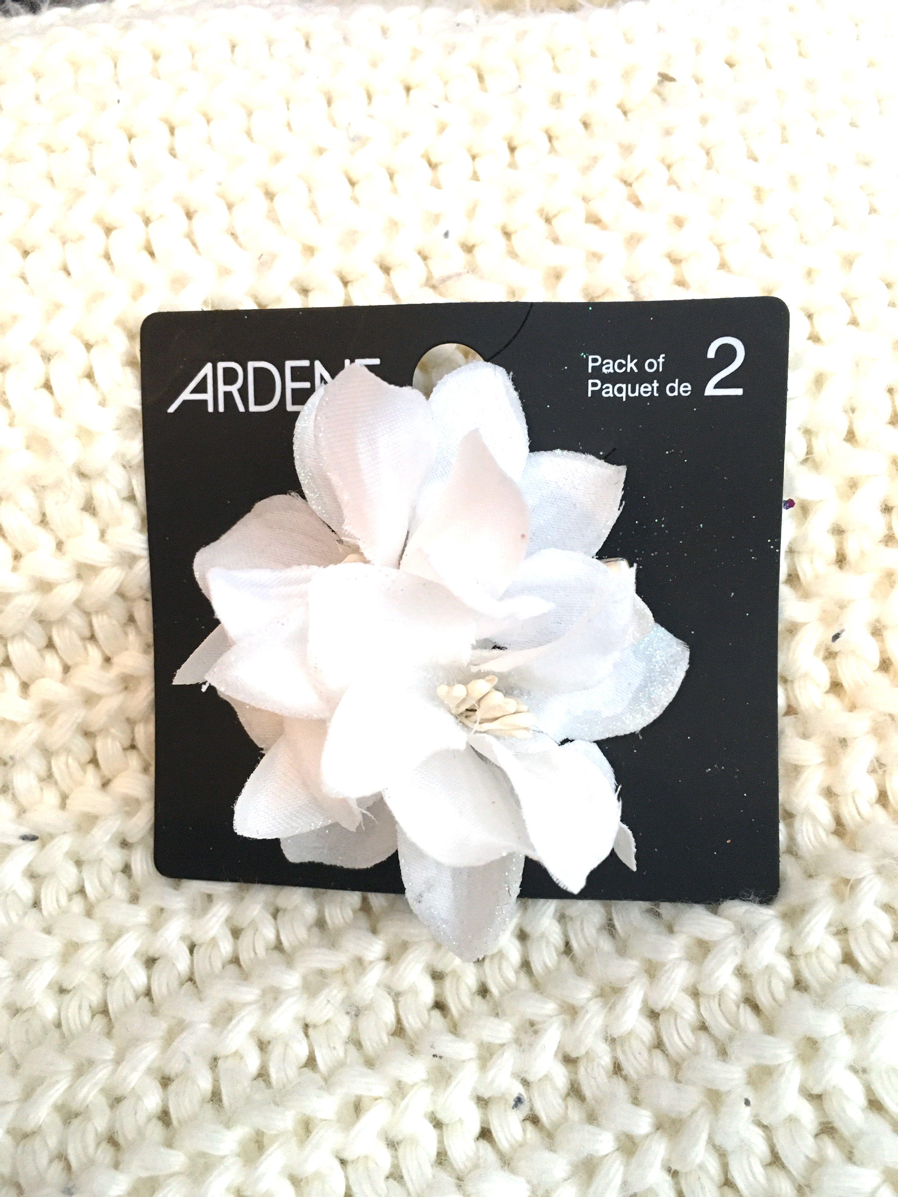 white flower hair clip