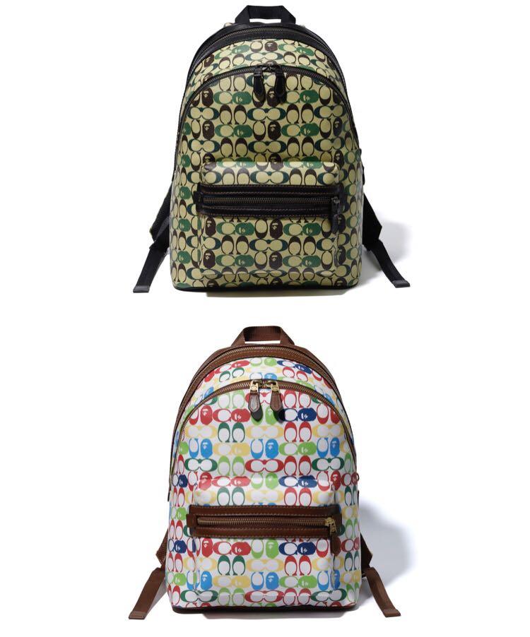 Coach x Bape Academy Backpack Signature Jacquard With Ape Head Light  Antique Nickel/Khaki in Canvas/Calfskin with Silver-tone - US
