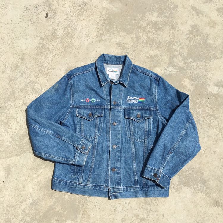 Benetton Formula 1 Denim Jacket Men s Fashion Coats Jackets and