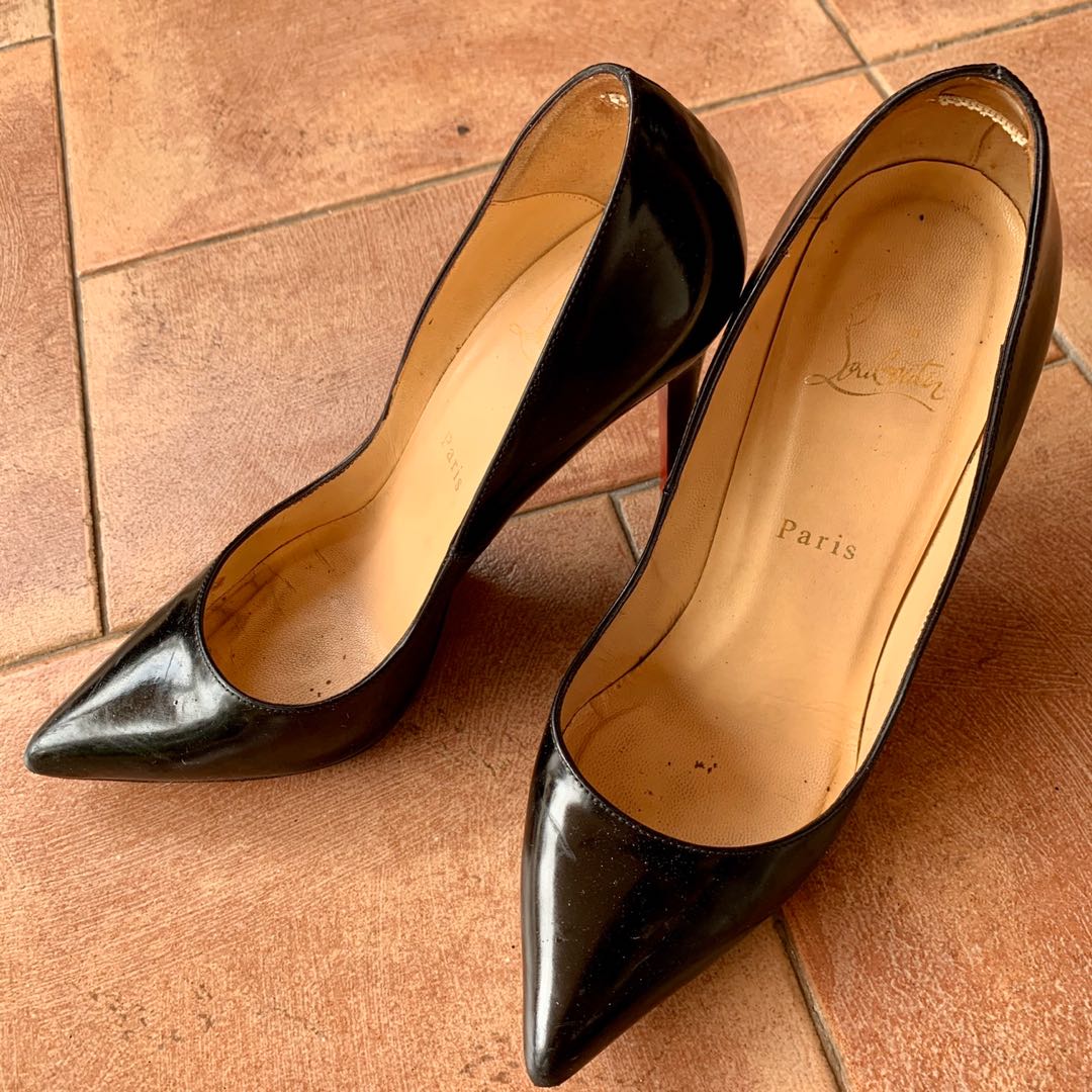 Christian Louboutin Pigalle 100 Black Patent Women s Fashion