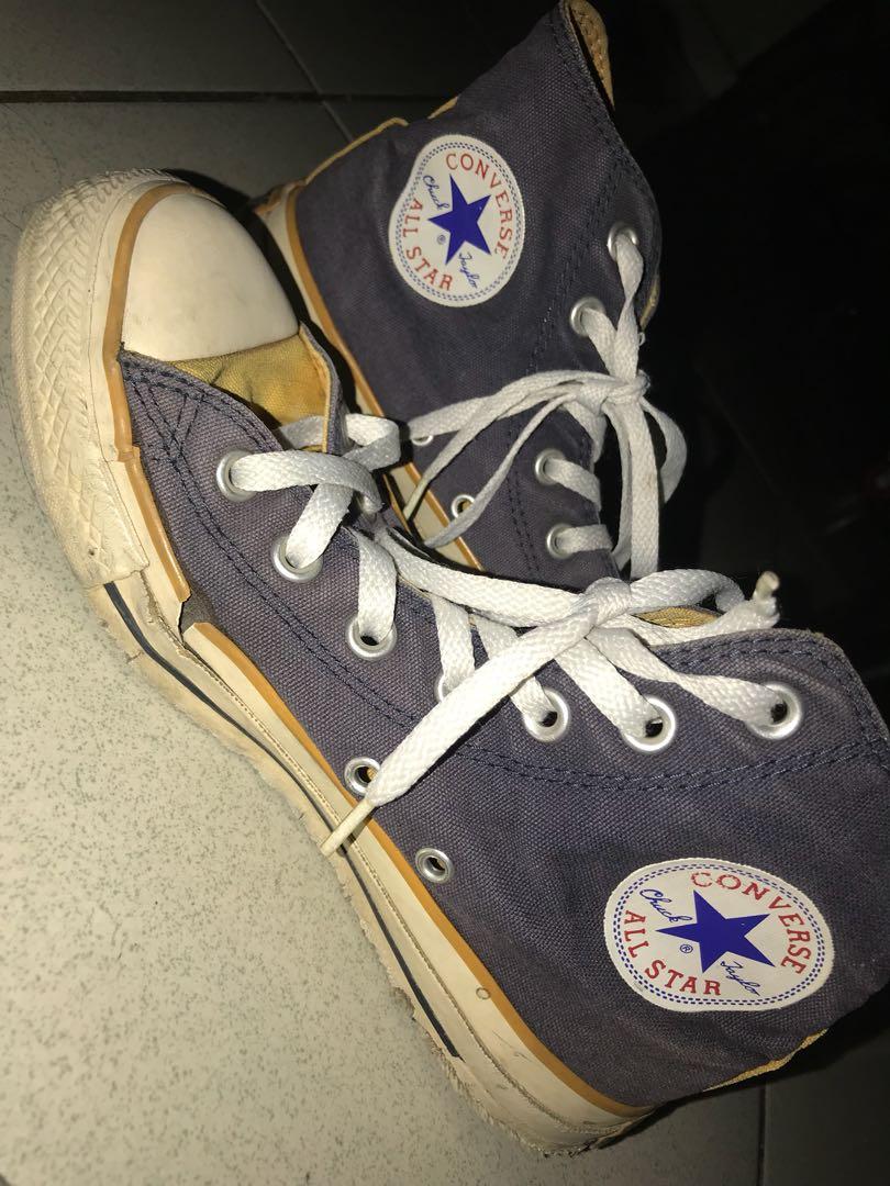 Converse All Star High Cut Blue and Yellow (Category: Sneakers) located in Pasig City. Submitted by closetrend (Listing ID 278333909, Image 2). Description: AVAILABLE UNLESS MARKED SOLD ❌SWAPS ❌MEET UPS ❌WHEN WORN ❌CANCELLATION ❌REFUNDS ❌RETURN & EXCHANGE PM me for more details. .