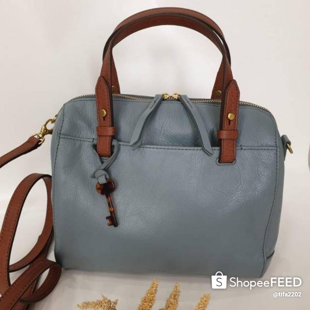 Fossil rachel satchel steel blue store