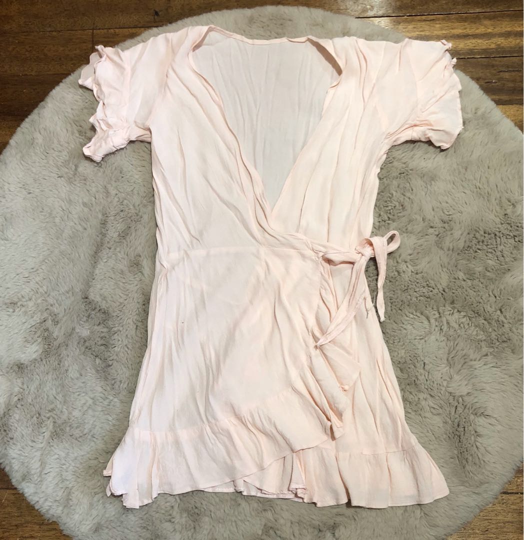 light pink wrap dress