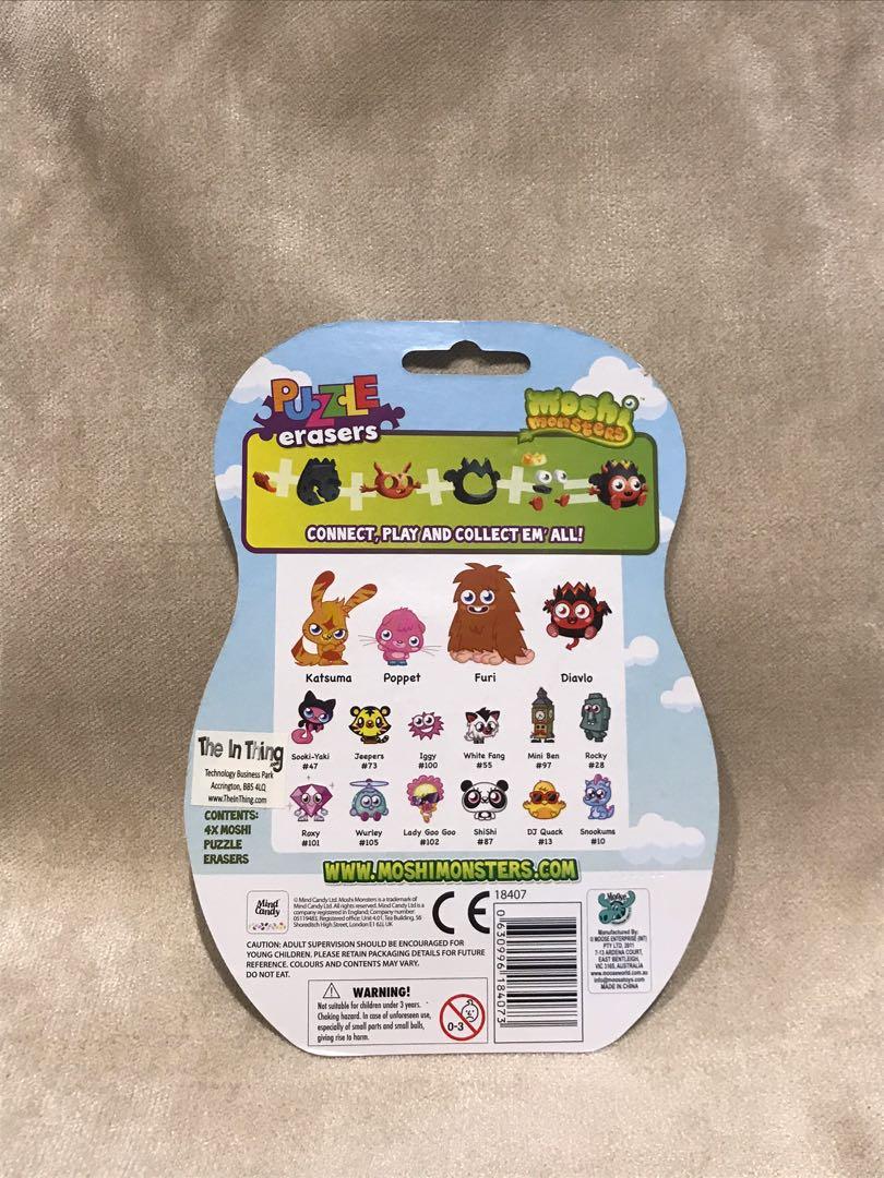 Moshi Monster Eraser/ Penghapus, Toys & Collectibles, Lainnya di Carousell