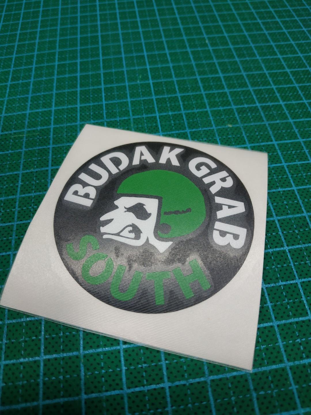 *New Design* Budak Grab (circle) with district name.. 5cmx5cm Choose
