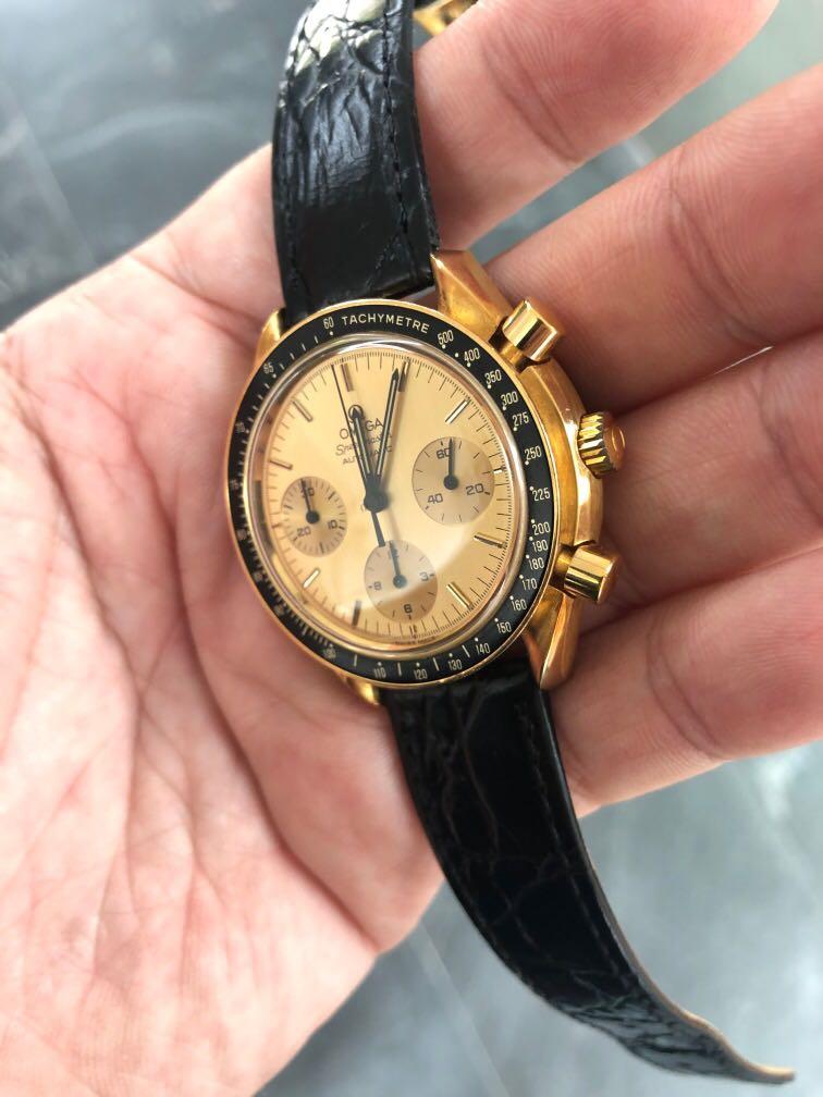 omega speedmaster reduced 18k gold