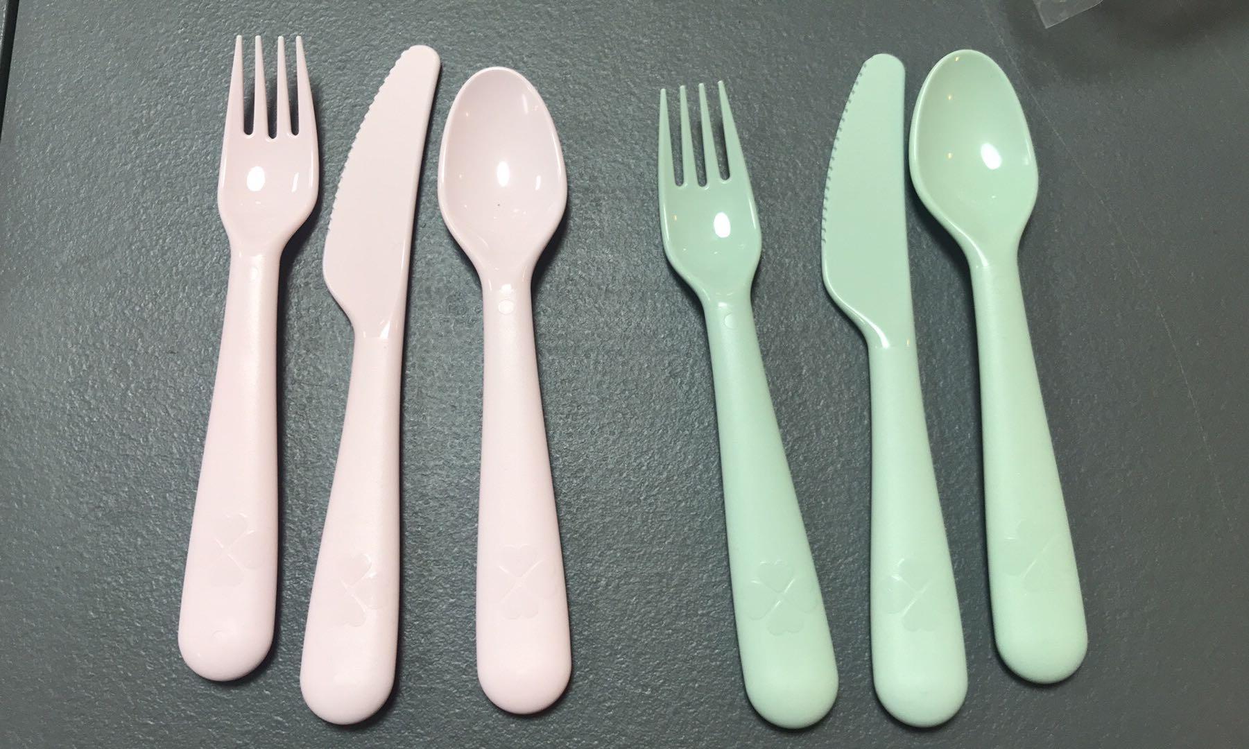 Pastel Colors IKEA spoon, fork, knife set, Furniture & Home Living