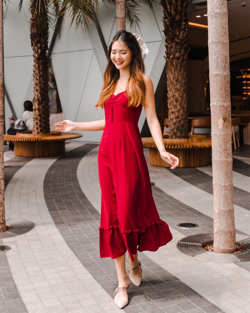Pretty rebel red Maxi dress, Women's 
