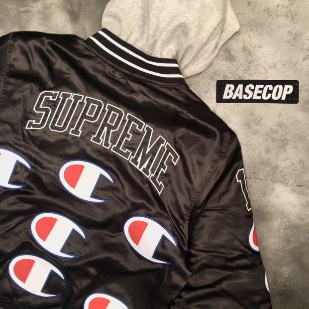 champion x supreme varsity jacket