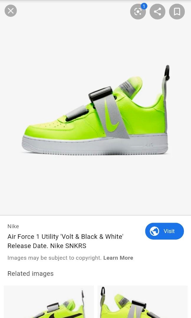Buy Nike Men's Air Force 1 Utility Volt/Black/White AO1531-700 (Size: 13)  at